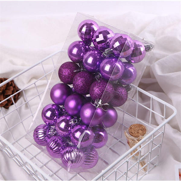 Julgranskulor Set 4cm Juldekorationer Julgransprydnad Specialformade Kulor 4cm36 pack purple