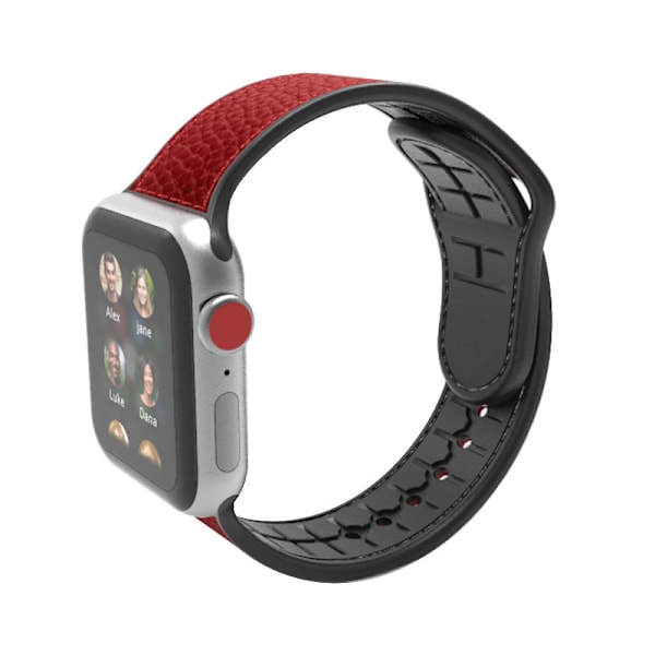 Läderarmband för Apple Watch och Apple Watch Single Red 38/40mm