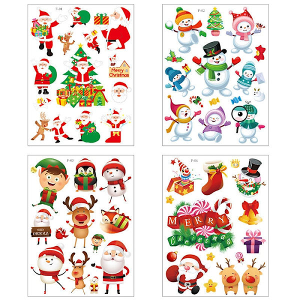 Jul Fönsterdekorationer God Jul Dekorationer För Hemmet Jul Väggdekor Barnrum Väggdekaler Nyårsdekorationer D-8PCS