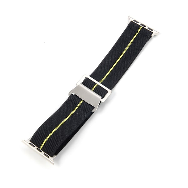 Urrem til Apple Watch iWatch, forbindelsesstørrelse 42/44 mm, sort og gul - stålspænde