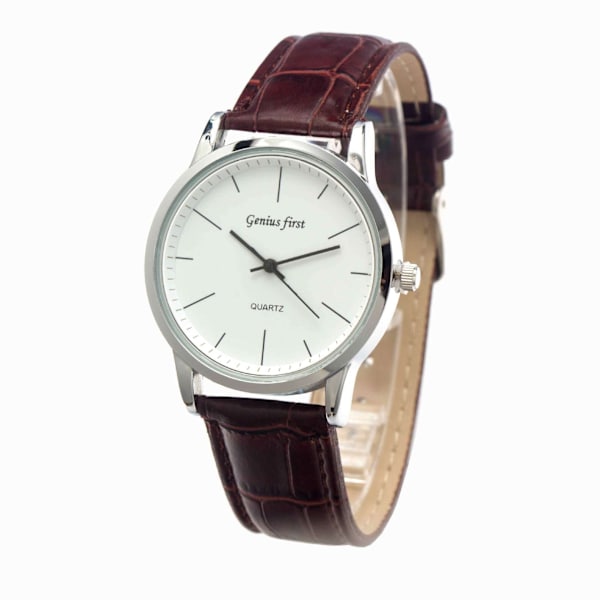 Quartzklocka Presentklocka Modebälte Samma Stil Herr- och Damklocka Studentklocka Billig Par Klocka Par Women's white surface black ribbon