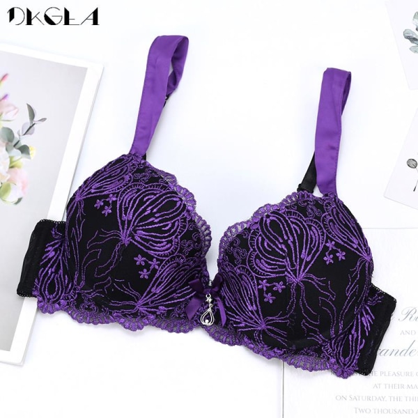 DKGEA Broderi Push Up BH Sexet Rød Dame Undertøj A B C Cup Red 70A