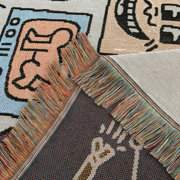 2023 Graffiti Utomhusfilt Sofföverdrag Camping Toffsar Mattor Dekoration för Hem Dammskydd Luftkonditioneringsfiltar för Säng Graffiti 90x210cm