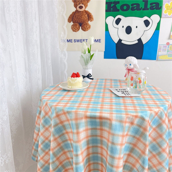 Bordsduk med blommönster i koreansk stil, kaffebordsduk, matbordsöverdrag, matbordsduk, tebordsduk, picknickduk C 80X120CM