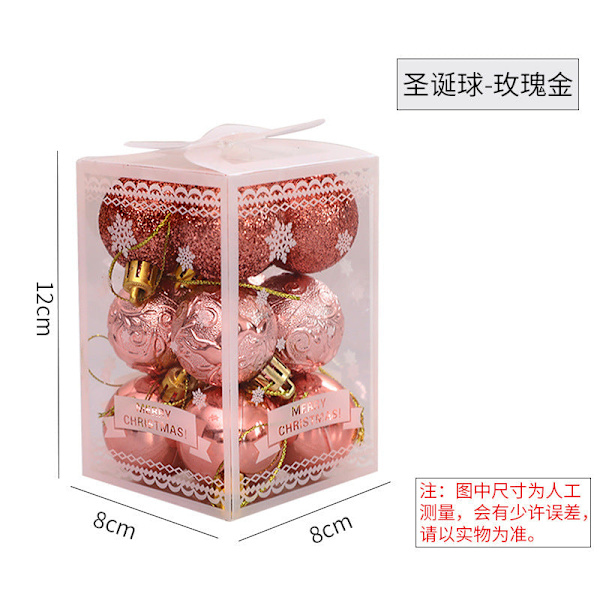 Julekule 12 stk. 9 Valgfrie Farger Juledekorasjon Juletre Hengende Dekor Rekvisitter Rose Gold 4cm