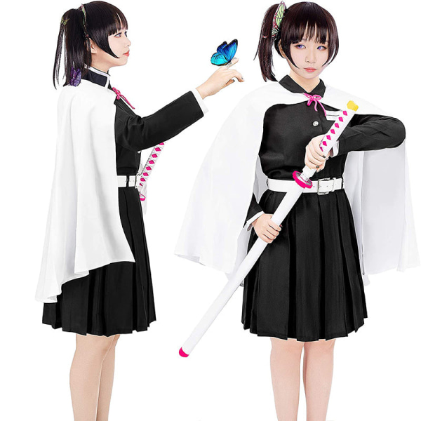 Demon Slayer Tsuyuri Kanawo Cosplay Kostym Kimetsu No Yaiba Kimono Uniform Peruk Halloween Kostymer för kvinnor Män Barn style1 5T-110