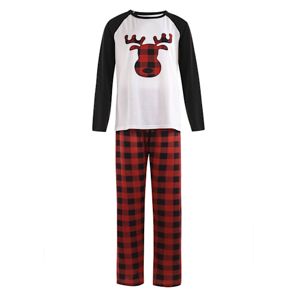 Matchende julepyjamas til familien, pyjamas sæt, matchende sæt til mænd, kvinder og børn, ternet hjort, langærmet toppe + bukser, hjemmetøj A mother M