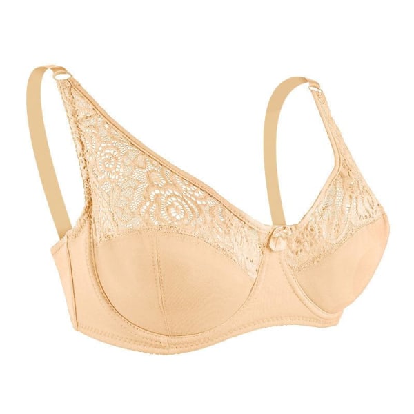 Queenral Sexet BH Blonde Justerbar BH Med Stålringe Samlende Topstøtte Åndbar Stor Størrelse Dame Undertøj White 40/90D