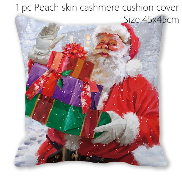 Jultomten Jul Dörrmatta Kuddfodral Juldekorationer för Hemmet 2023 Navidad Ornament Julgransprydnader Nyårspresenter Pillowcase - 011