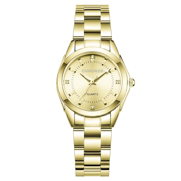 Fashionabla liten damklocka, avslappnad koreansk stil, vattentät klocka, diamantklocka för dam CH3202 rose gold Black