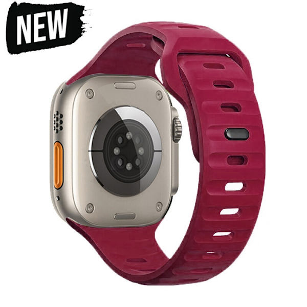 Klockarmband för Apple Watch iWatch 42/44/45/46/49mm vinröd