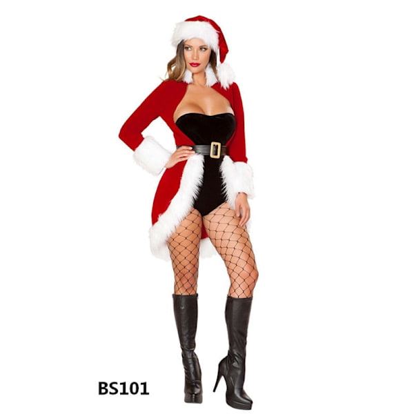 Julekostume Sexet Kvinder Split Cosplay Hvidt Fløjl Fleece Sjaler Dyb Skinnende Leotard Snepige Outfit Nytårs Kjole H2