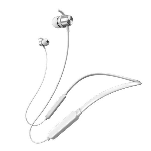 Nackhängande Sport Bluetooth Headset Öronhängande 5.0 Löpning Binaurala Trådlösa Hörlurar Magnetiska Öronproppar White