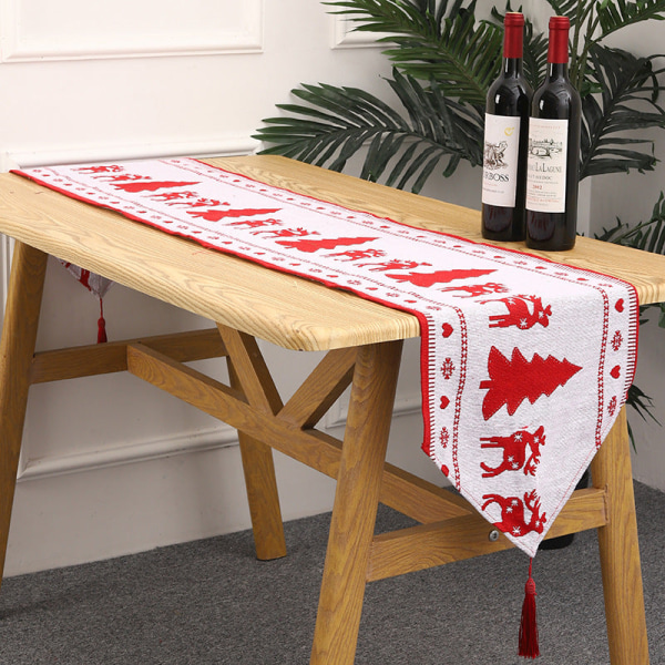 Joulukoristeet Neulottu Kangas Pöytäliina Ruokapöytä Joulupukki Koristelu Kodin Sisustus New table runner for the elderly