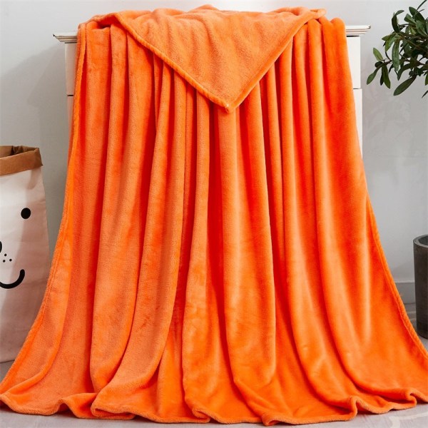 Enfärgad filt Coral Fleece Filt Present Luftkonditionering Filt Flanell Filt Yoga Cover Filt Orange 120*200cm ribbon packaging