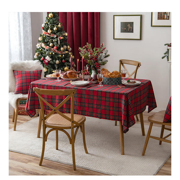 Julhelg Duk Röd Rutig Bordsduk Vardagsrum Dekoration Te Bordsduk Bordsmatta Rektangulär Duk Large plaid red 140*300cm