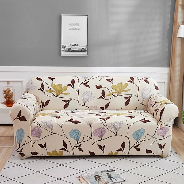 Blommiga Tryckta Överdrag Stretch Rutiga Sofföverdrag för Vardagsrum Elastiskt Sofföverdrag Fåtöljöverdrag Soffhandduk Heminredning 1/2/3/4-sits Pattern 31 1-seater 90-140cm