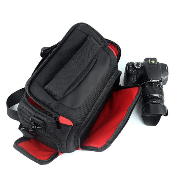 Fotoväska för utomhusbruk för Canon Nikon professionell lins SLR kameraväska Red L