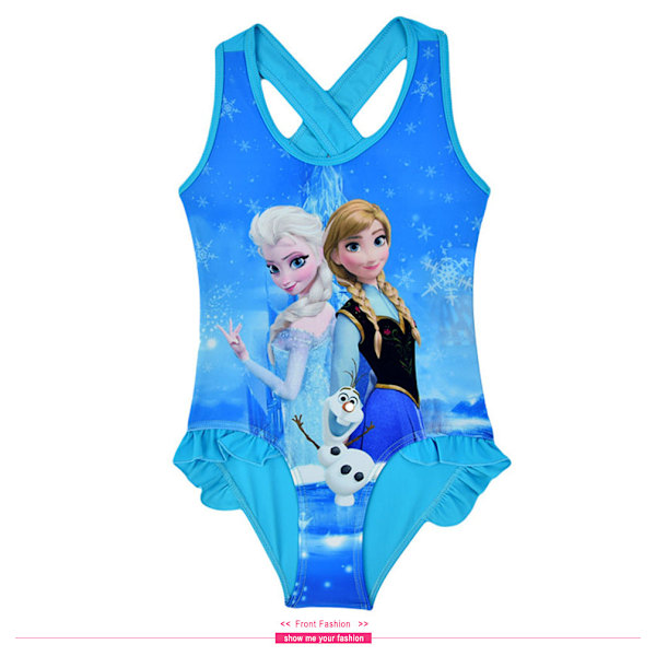 Bikini Barn En Baddräkt Tecknad Flicka Badkläder CL043Blue 128~134
