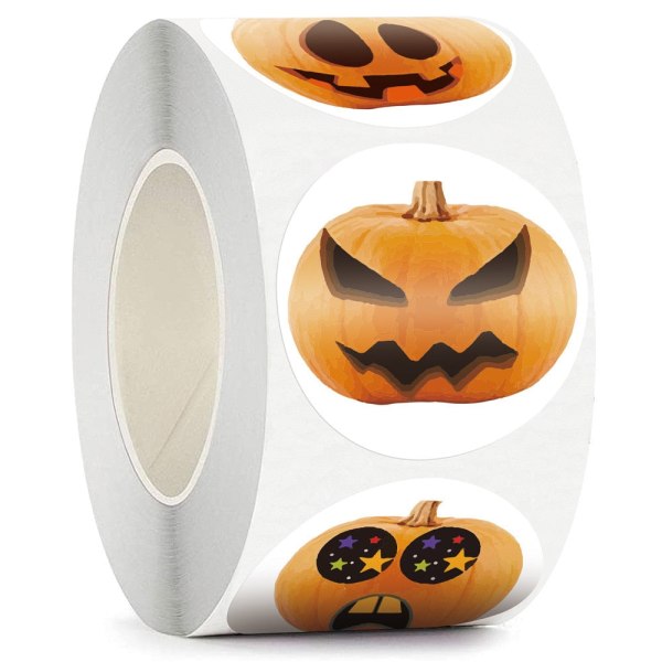 300-500 stk Halloween Gresskar Spøkelse Rund Håndlaget Emballasje Forseglingsetikett Klistremerke DIY Halloween Gave Klistremerker Halloween Dekor QY1300-500pcs
