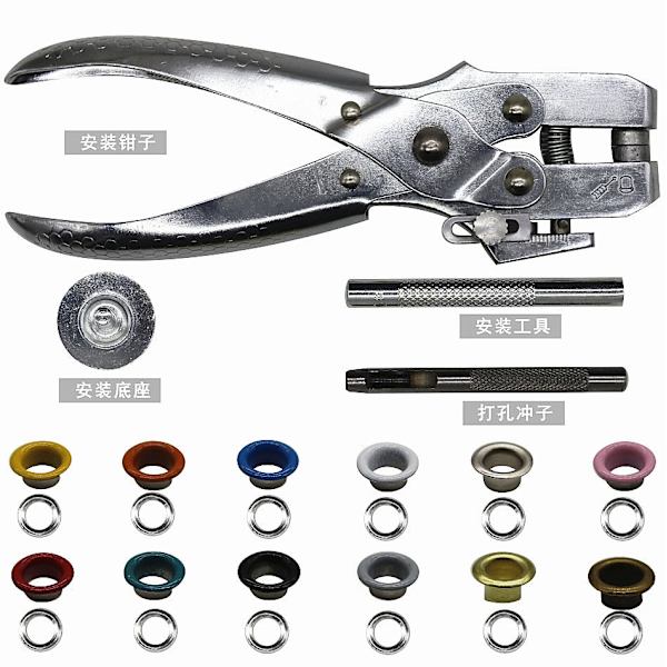 12 Färger 5mm Metallöljetter Kit Metall Öljett Kit Sko Öljett Öljettset för Läder Tyg Bälte Kläder Hantverk och Mer 300pcs 10 colors