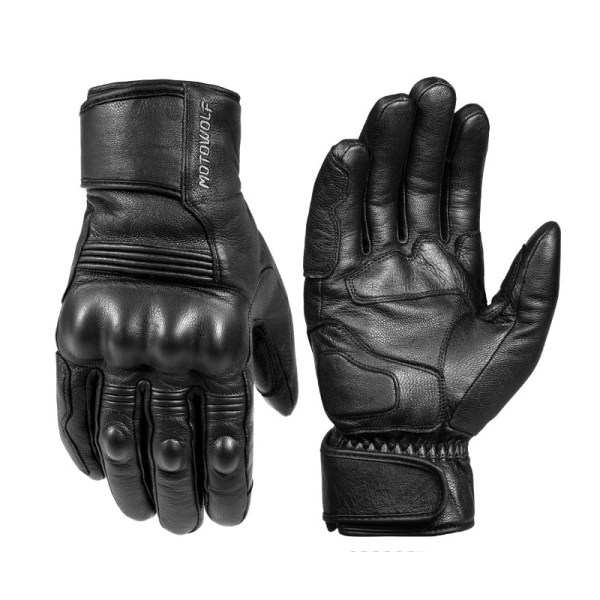 Läder Vattentät motorcykel vinterhandskar för män Kvinnor Warm Thermal Guantes Moto Invierno Hombre ogenomtränglig Gant Moto Hiver 0313 Brown Gloves L