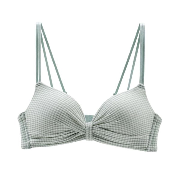 Seksikkäät ruudukkokuvioiset langattomat rintaliivit naisille, syvään uurrettu push-up-liivi, monikäyttöinen A/B-kuppi Black 34A