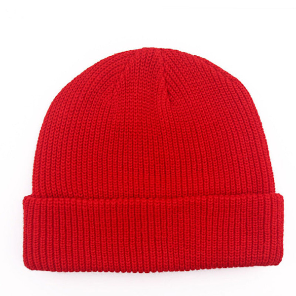 Strikket Vinter Uldhue Akrylfiber Herre- og Dame Let Board Hue Udendørs Hold Varmen Melon Skræl Vinterhue Red Average size