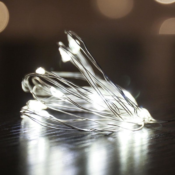 3 STK Stjerneklart Romantisk LED Gardinlys til Juletræ/gave/Hjem/Guirlande/Dekoration White 1M