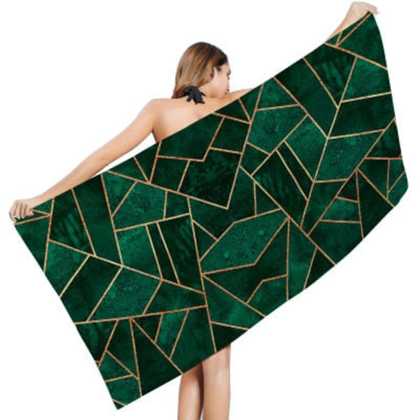Kreativ Geometriskt Tryckt Strandhandduk Utomhus Snabbtorkande Simning Surfing Sporthanddukar Yogamatta Strandstolsfilt 80*160cm 9 80x160m