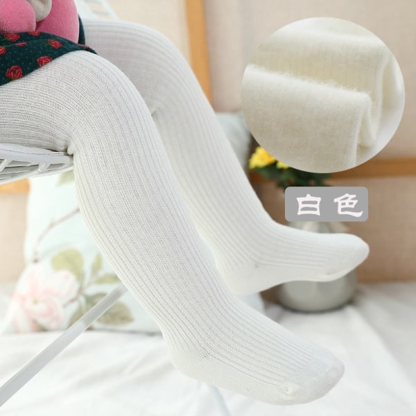 Nya tjocka flickstrumpbyxor för vinter och höst 1 st Varma babyflickkläder Barnstrumpor 0-6 år Gamla enfärgade barntights Beige XXL(4-6T)