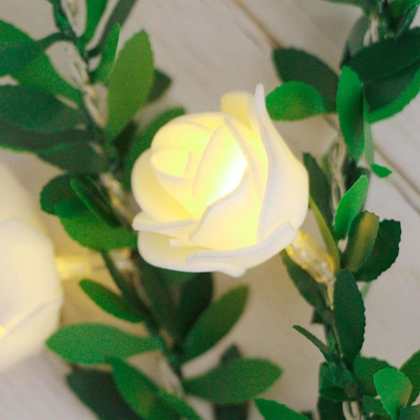40 LED-valosarjaa Kukka Keijuvalot Kukka Lyhty USB-akkuvirralla Toimiva Garland Hääkoriste Köynnösvalot Ystävänpäiväjuhliin White Box 1.5M 10LED