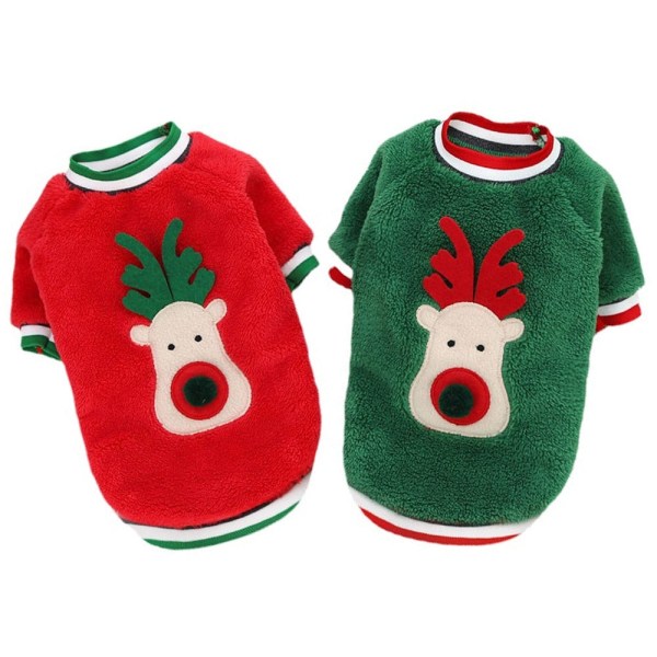 Hundar Julkläder Vinter Varm Mjuk Fleece Hundtröja Husdjurskläder för Små Hundar Valp Katt Chihuahua Kostym Kappa XS-XXL