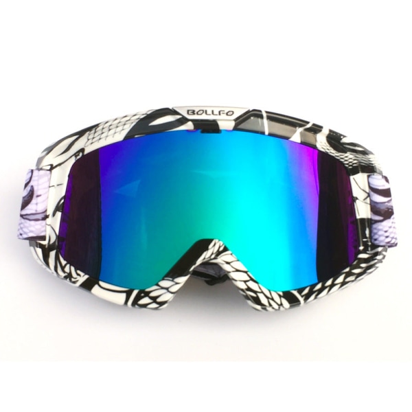 Moottoripyörälasit ajovarusteisiin, maastoajoon, tuulenpitävät suojalasit, vääntymisenestolasit, laskettelulasit Serpentine frame color paillette 17cm
