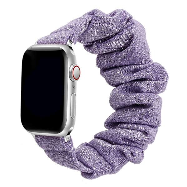 Scrunchie-ranneke Apple Watch -rannekkeelle 44mm 40mm iWatch 42/38mm Joustava Nylon Solo Loop älykäs rannekoru applewatch serie 5 43 SE 6 rainbow 38mm or 40mm
