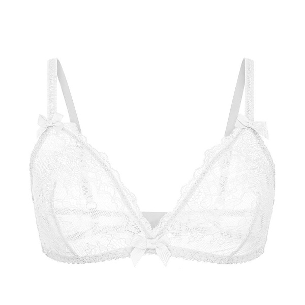 Varsbaby Sexig Genomskinlig Spets-BH Pink L
