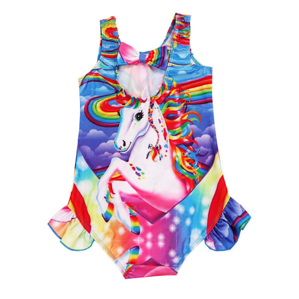 Badedragt Cross-Border One-Piece til Børn Ins Piger Enhjørning Badetøj As photo 100cm