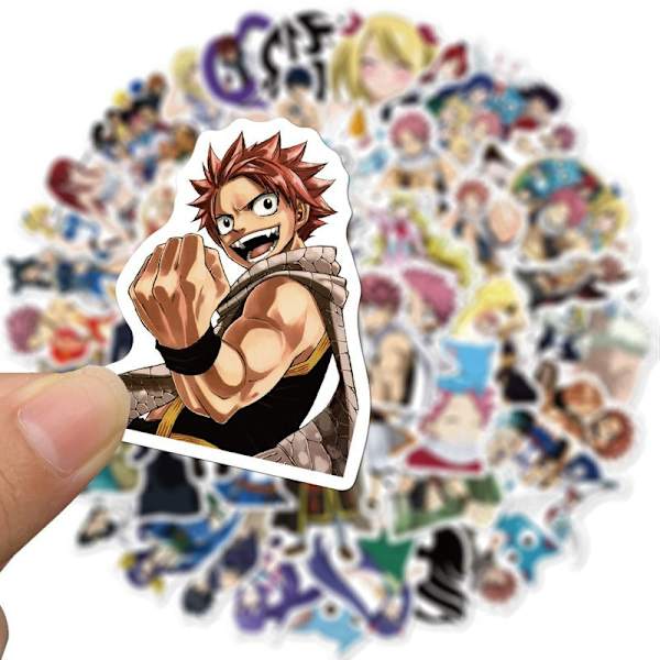 50 KPL Fairy Tail -tarrat autoihin, pyöriin, matkalaukkuihin, puhelimiin, kitaroihin, kannettaviin tietokoneisiin, jääkaappeihin, vedenpitävät klassiset lelutarrat 50pcs sticker