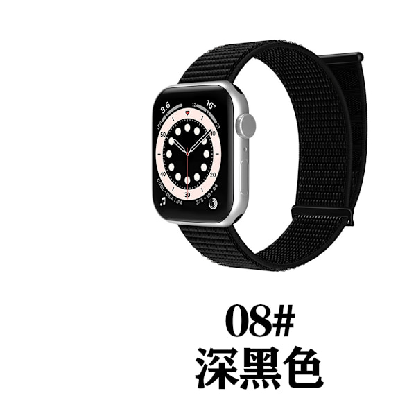 Klockarmband för Apple Watch iWatch 38/40/41mm djupsvart