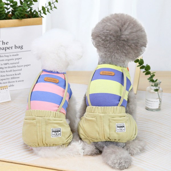 Stribede overalls kæledyrstøj stripe-Orange L