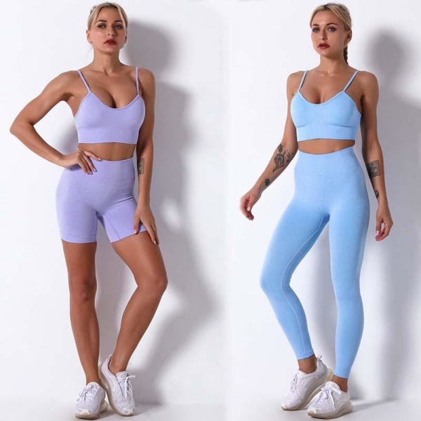 Set Träningsshorts Sportkläder Fitness Ensembler Sportkläder Damkläder White legging long S