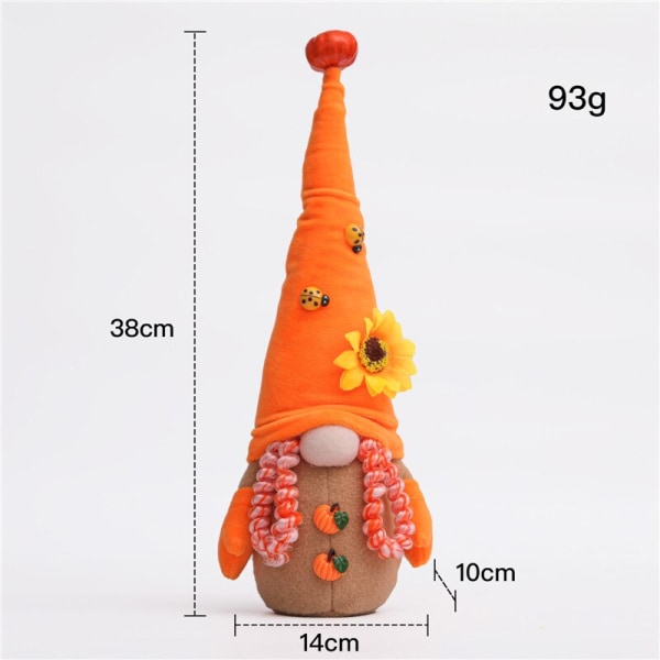 Kurpitsa-asusteet Kääpiöpehmolelu Söpö Halloween Kasvoton Kääpiötonttu Koriste Puutarhahuoneen Sisustus Kodin Tarvikkeet Maple Leaf cap