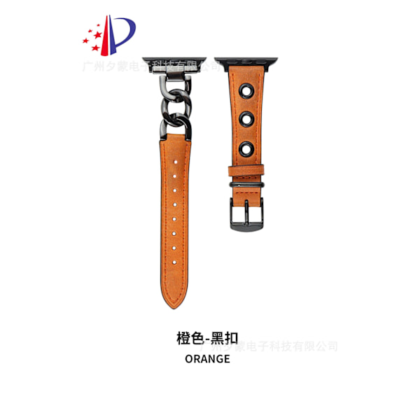 Kellon ranneke Apple Watch iWatch 46 10. sukupolvi oranssi-musta solki
