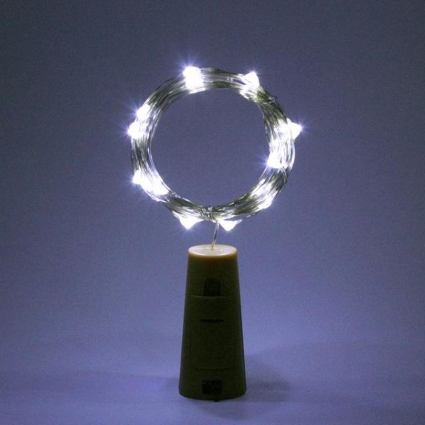 1M/2M LED Ljusslingor Koppar Silvertråd Fairy Light Girlang Flaskpropp För Glas Hantverk Bröllop Juldekoration Blue 2M 20LEDs