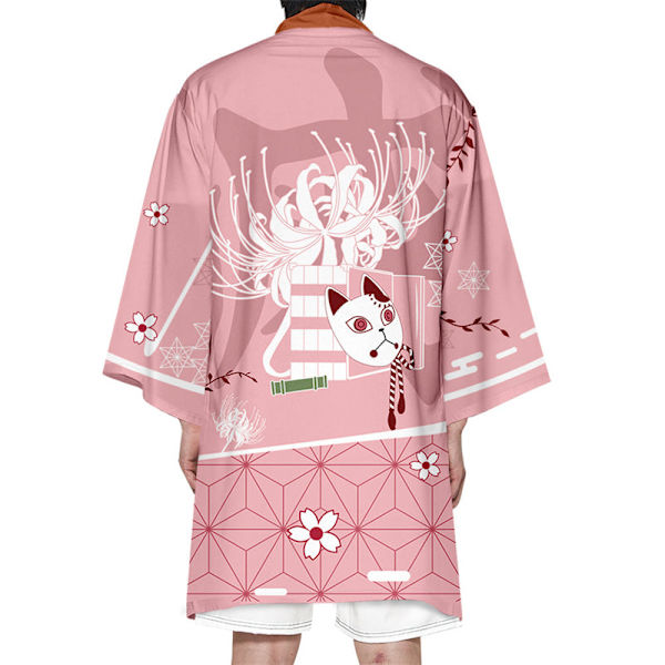 Demon Slayer Kimetsu No Yaiba Cosplay Kostym Haori Kimono Kamado Nezuko Halloween Vuxen Barn Kostymer Kappa Mantel style2 XXL