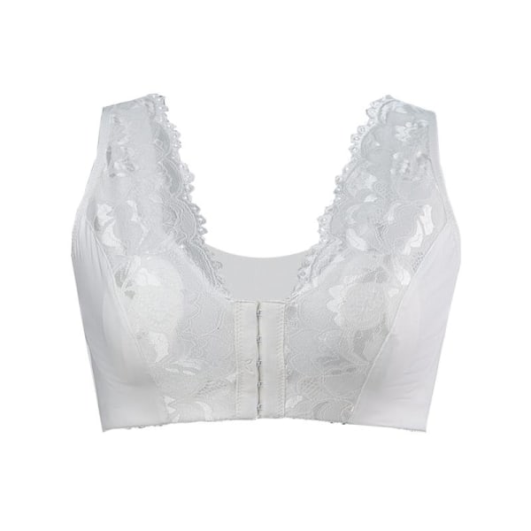 Dame Undertøj i Store Størrelser Sexet Push Up BH'er Trådløs Frontlukning Messing Deep V Blonde BH Toppe Sexet Lingeri Femme Tynd Kop White XXL