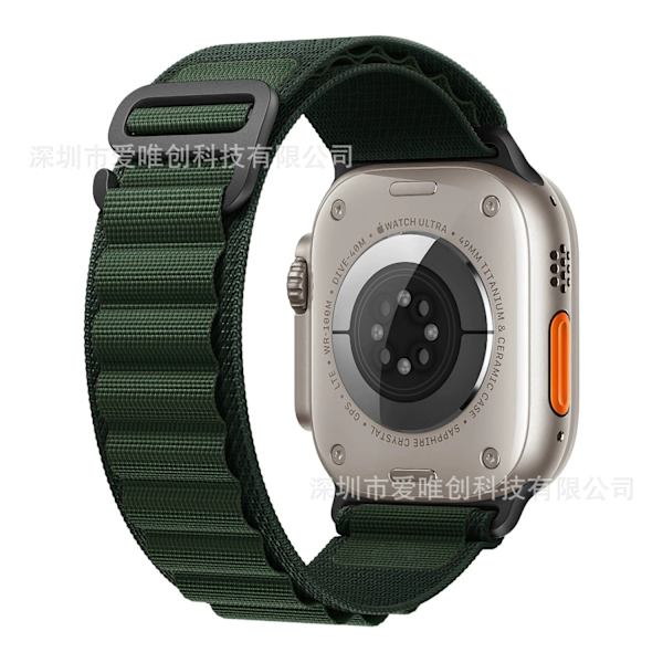 Klockarmband för Apple Watch iWatch för 1-9 generationer: 38-40-41mm/s10 42mm mörkgrön svart spänne
