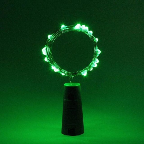 1M/2M LED Ljusslingor Koppar Silvertråd Fairy Light Girlang Flaskpropp För Glas Hantverk Bröllop Juldekoration Warm white 2M 20LEDs
