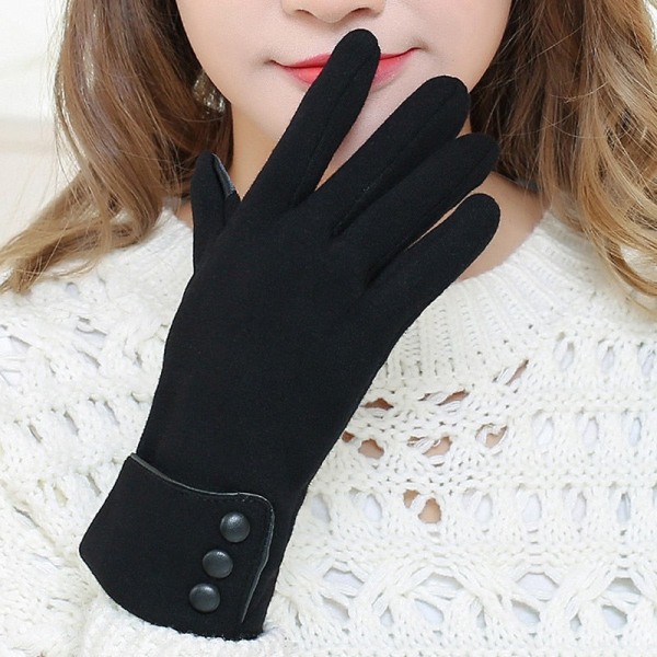Mode Damhandskar Höst Vinter Söta Fluffiga Varma Vantar Hel Finger Dam Vantar Utomhus Sport Gants Handskar Pekskärm Wine Red 2 One Size