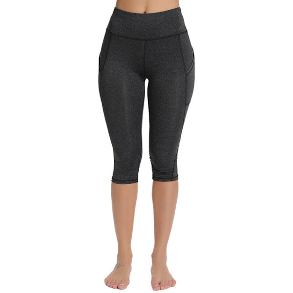 Joogahousut Naiset Fitness Jooga Kuntosali Korkeavyötäröiset Leggingsit 01Capri Print color L